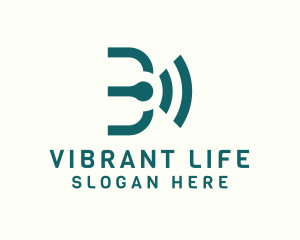 Live - Wi-Fi Signal Letter B logo design