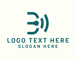 Radiation - Wi-Fi Signal Letter B logo design