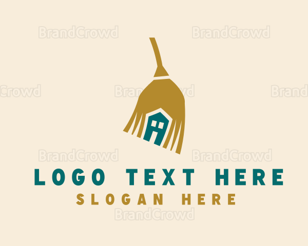 House Sweeping Broom Logo