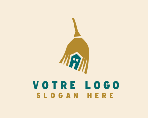 House Sweeping Broom Logo