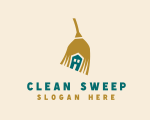Sweep - House Sweeping Broom logo design