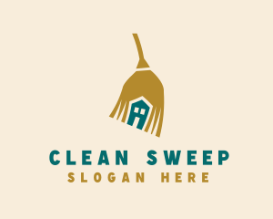 Sweeping - House Sweeping Broom logo design