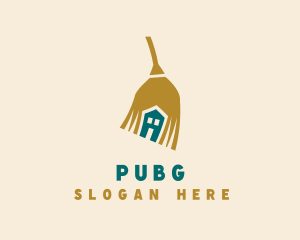 Custodian - House Sweeping Broom logo design