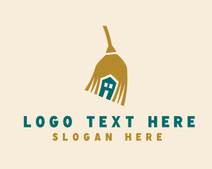 House Sweeping Broom Logo