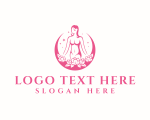 Cosmetics - Woman Flower Spa logo design
