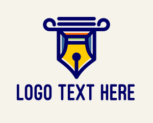 University - Multicolor Fountain Pen logo design