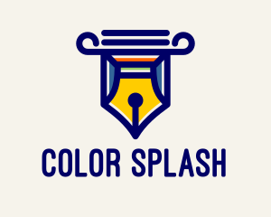 Multicolor Fountain Pen  logo design