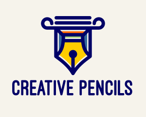 Multicolor Fountain Pen  logo design