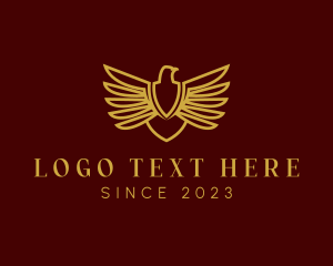 Gold - Eagle Wings Premium Shield logo design