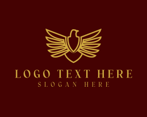 Golden - Eagle Wings Premium Shield logo design