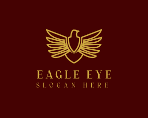 Eagle Wings Premium Shield logo design