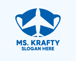 Travel Airplane Face Mask Logo