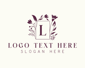 Shop - Flower Frame Ornament logo design