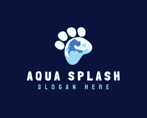 Paw Dog Grooming Bath logo design