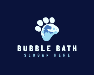 Paw Dog Grooming Bath logo design