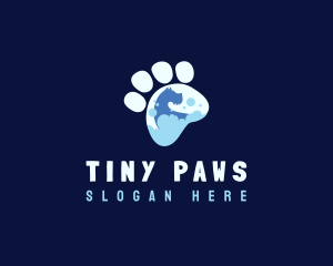 Paw Dog Grooming Bath logo design