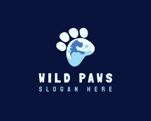 Paw Dog Grooming Bath logo design