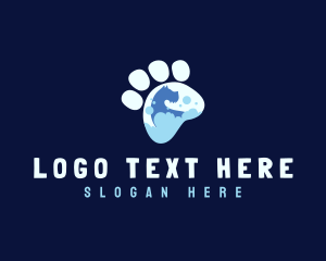 Hound - Paw Dog Grooming Bath logo design