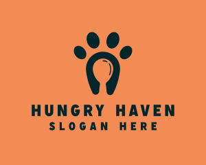 Hungry - Dog Spoon Paw logo design