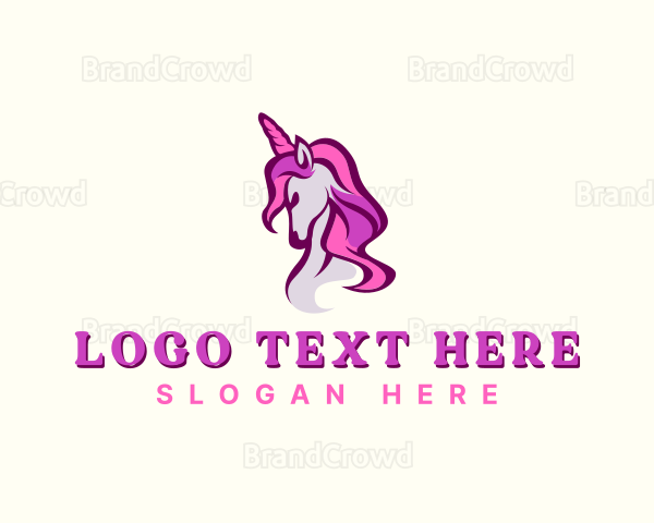 Mythical Unicorn Creature Logo