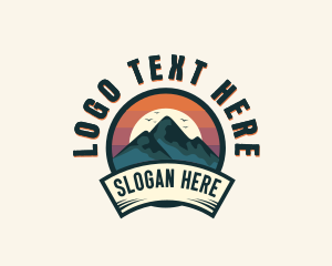 Hiker - Adventure Mountain Summit logo design