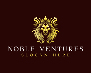 Luxury Crown Lion  logo design