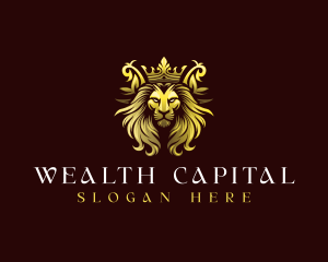 Luxury Crown Lion  logo design