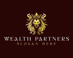 Luxury Crown Lion  logo design