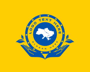 Country - Ukraine Map Peace logo design