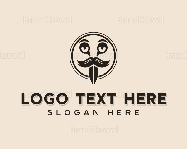 Mustache Shears Grooming Logo