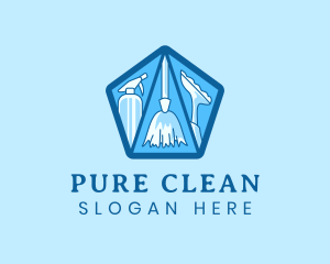 Blue Pentagon Housekeeping logo design