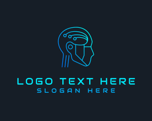 Artificial Intelligence - Artificial Intelligence Technology Circuit logo design