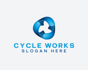 Cycle - 3D Gradient Cycle logo design