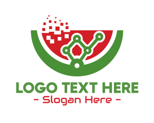 Pixelated - Molecular Watermelon Gastronomy logo design