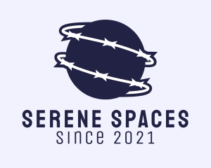 Outer Space Planet Barbwire logo design