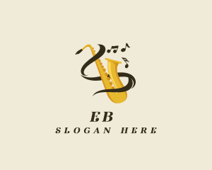 Audio Transcriber - Saxophone Musical Notes logo design