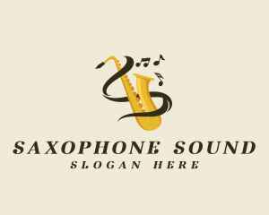 Saxophone - Saxophone Musical Notes logo design