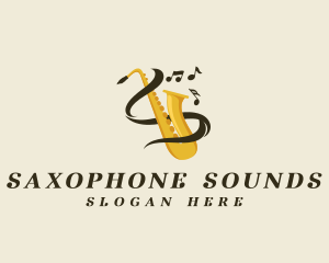 Saxophone - Saxophone Musical Notes logo design