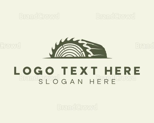 Lumber Woodwork Sawblade Logo