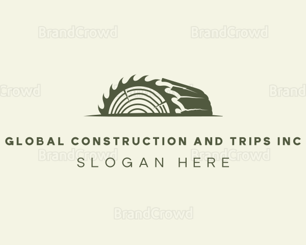 Lumber Woodwork Sawblade Logo