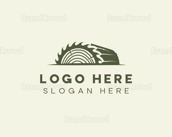 Lumber Woodwork Sawblade Logo