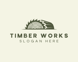 Lumber Woodwork Sawblade logo design