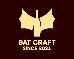 Wine Bat Wings  logo design