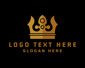 Tiara - Golden King Crown logo design