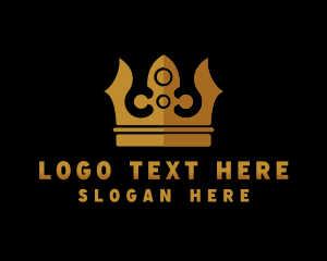 Upscale - Golden King Crown logo design