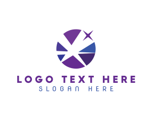 Ls - Violet Star Circle logo design