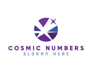 Numerology - Violet Star Circle logo design