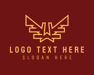 Troops - Modern Aviation Wings Letter W logo design