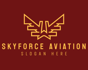Airforce - Aviation Wings Letter W logo design