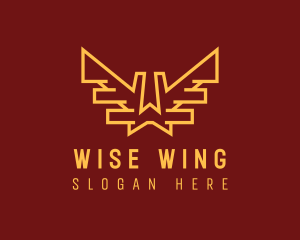 Aviation Wings Letter W logo design